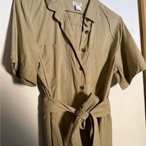 J. Crew Olive Midi Dress with Belt